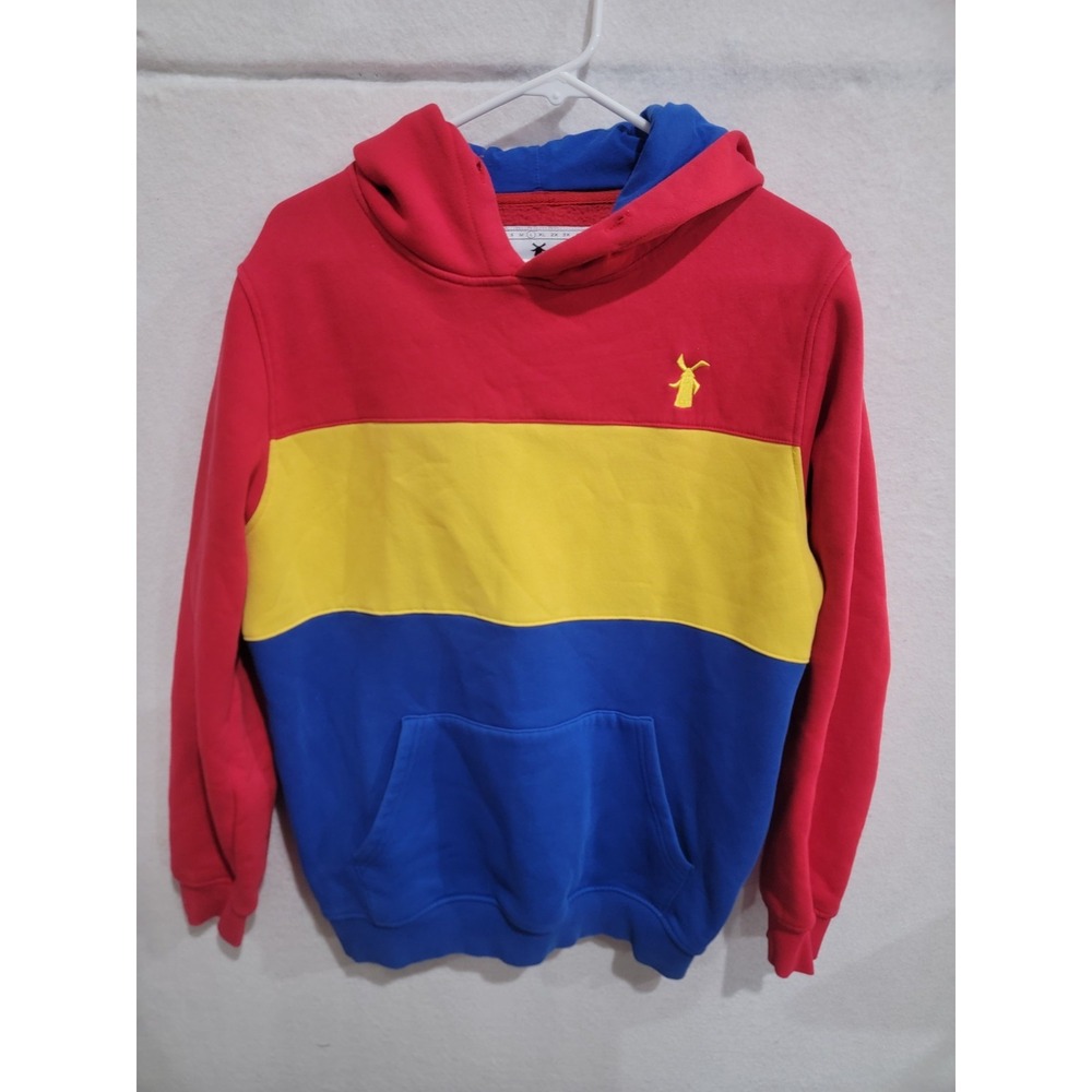 Dutch Bros Coffee Hoodie L‎ Retro Colorblock Red Yellow Blue Employee Exclusive